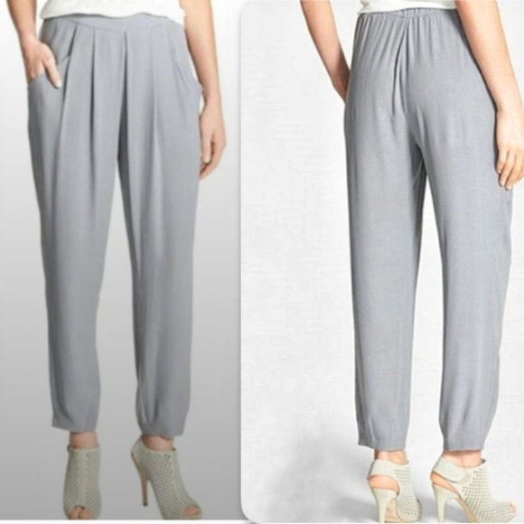 Eileen Fisher 100% Silk Georgette Pleat Pants szLP - Picture 10 of 14